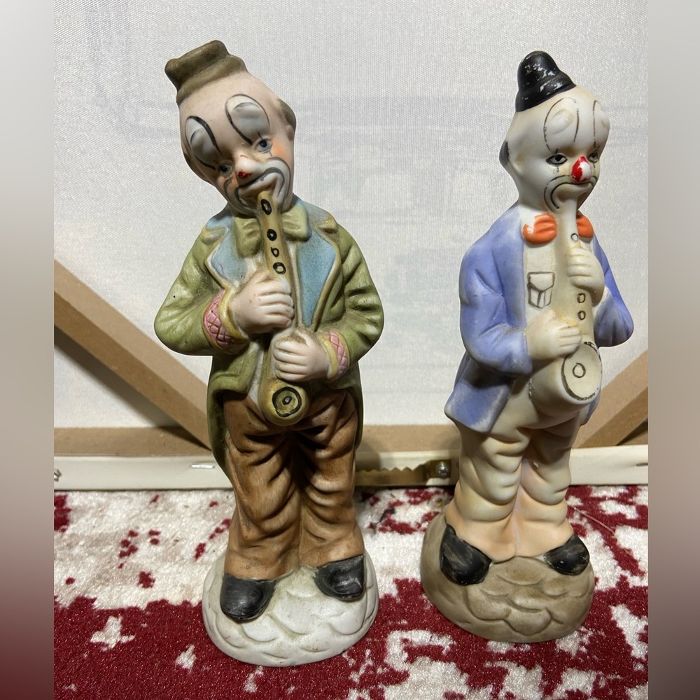 Vintage Hobo Clowns Playing Saxophones